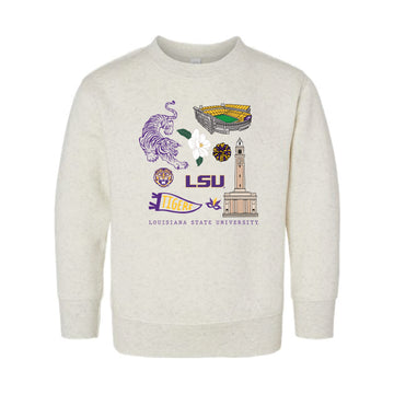 The All Things LSU | Toddler Natural Heather Sweatshirt