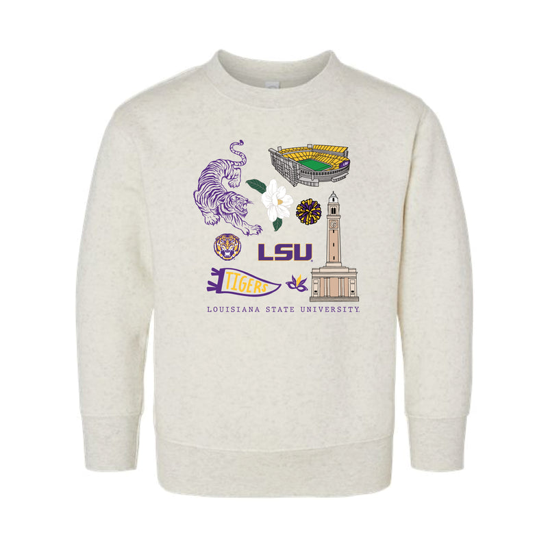The All Things LSU | Toddler Natural Heather Sweatshirt