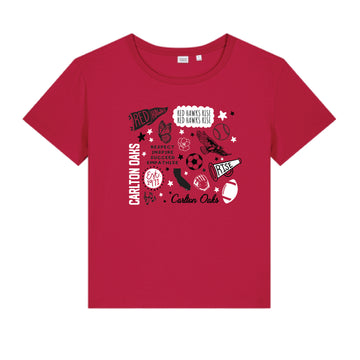 The All Things Red Hawks | Adult Red Scoop Neck Tee