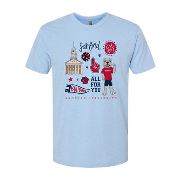 The All Things Samford | Heather Columbia Blue Tee