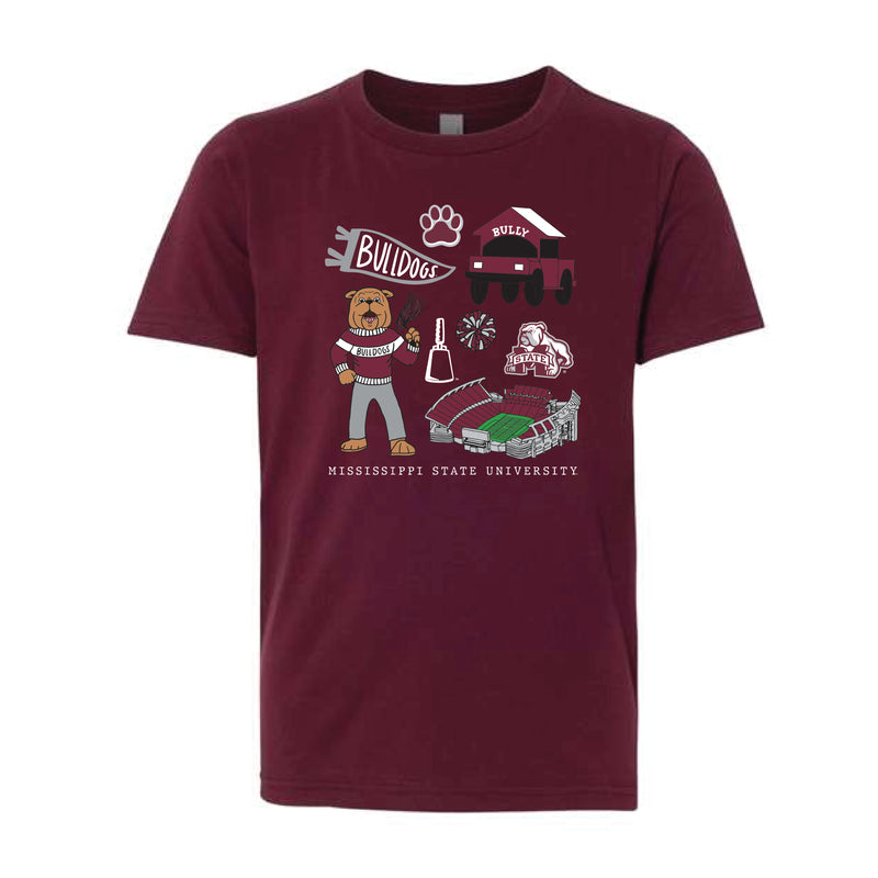 The All Things State | Youth Maroon Tee