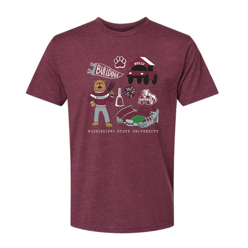 The All Things State | Heather Maroon Tee