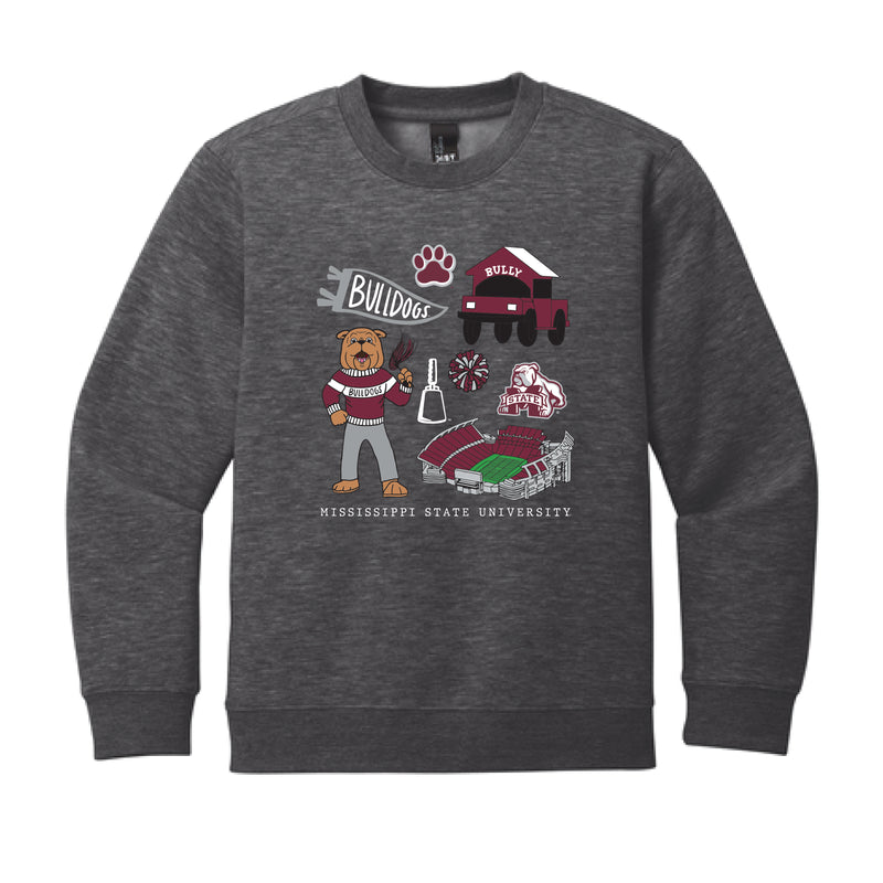 The All Things State | Youth Heather Charcoal Sweatshirt