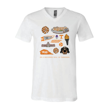 The All Things Tennessee | White V-Neck Tee