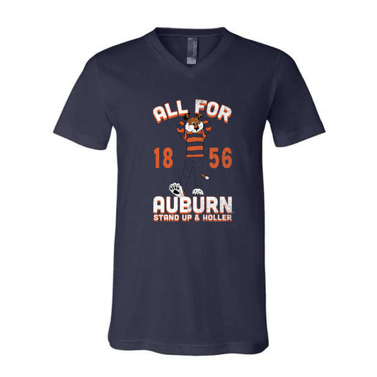 The All For Auburn Aubie | Navy V-Neck Tee