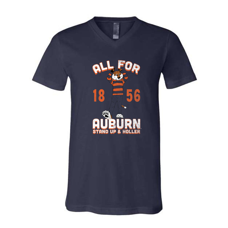 The All For Auburn Aubie | Navy V-Neck Tee