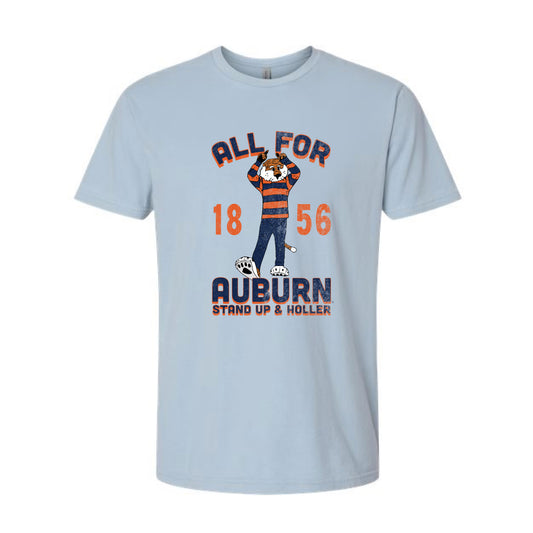 The All For Auburn Aubie | Washed Stonewash Denim Tee