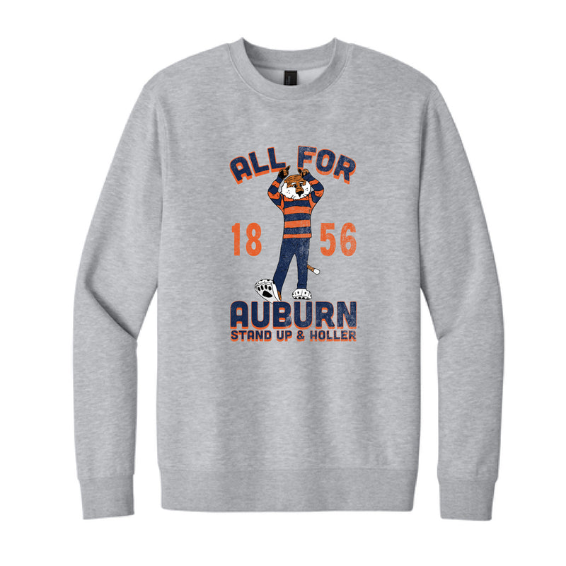 The All For Auburn Aubie | Light Heather Grey Crewneck Sweatshirt