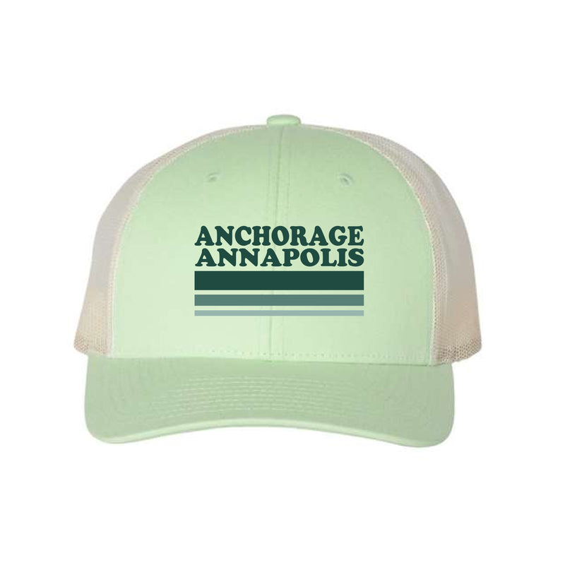 The Annapolis | Embroidered Patina Green/Birch Richardson Trucker Cap