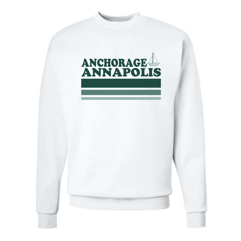 The Annapolis | White Crewneck Sweatshirt