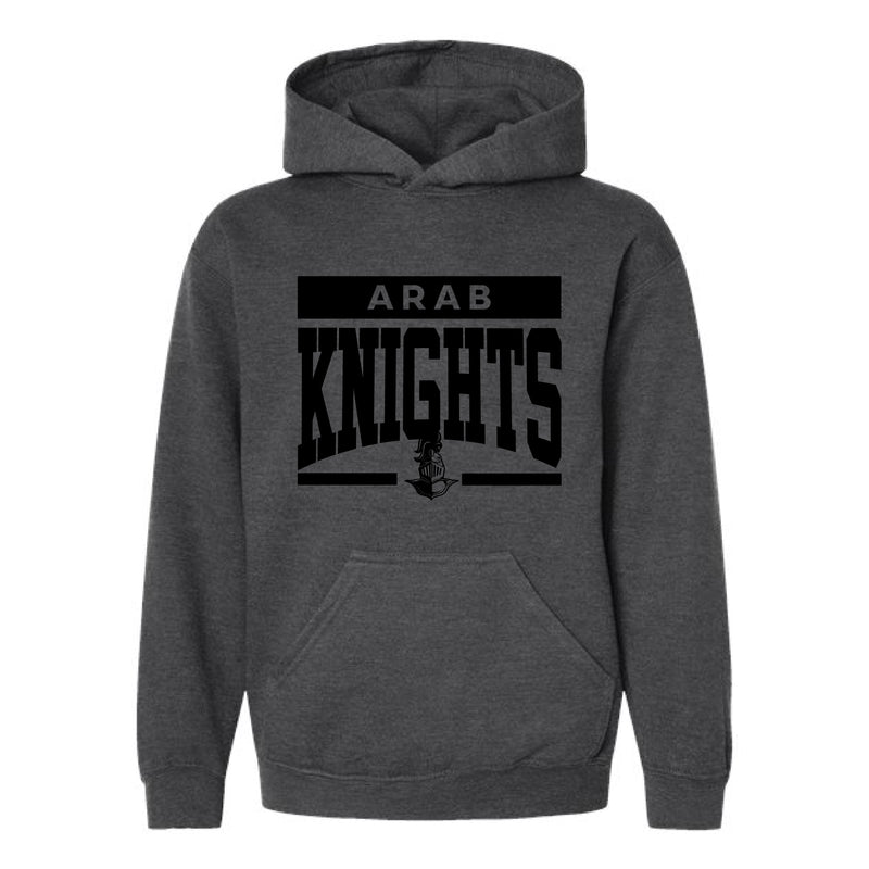 The Arab Knights Stripes | Charcoal Youth Hooded Sweatshirt