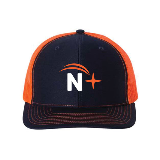 The Northstar Mark | Embroidered Navy/Orange Trucker Hat