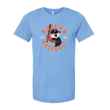 The Aubie Baseball 1895 Tee | Carolina Blue