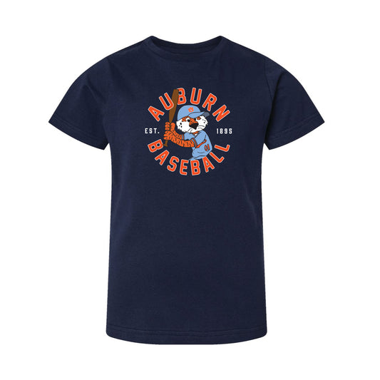 The Aubie Baseball 1895 | Youth Navy Tee
