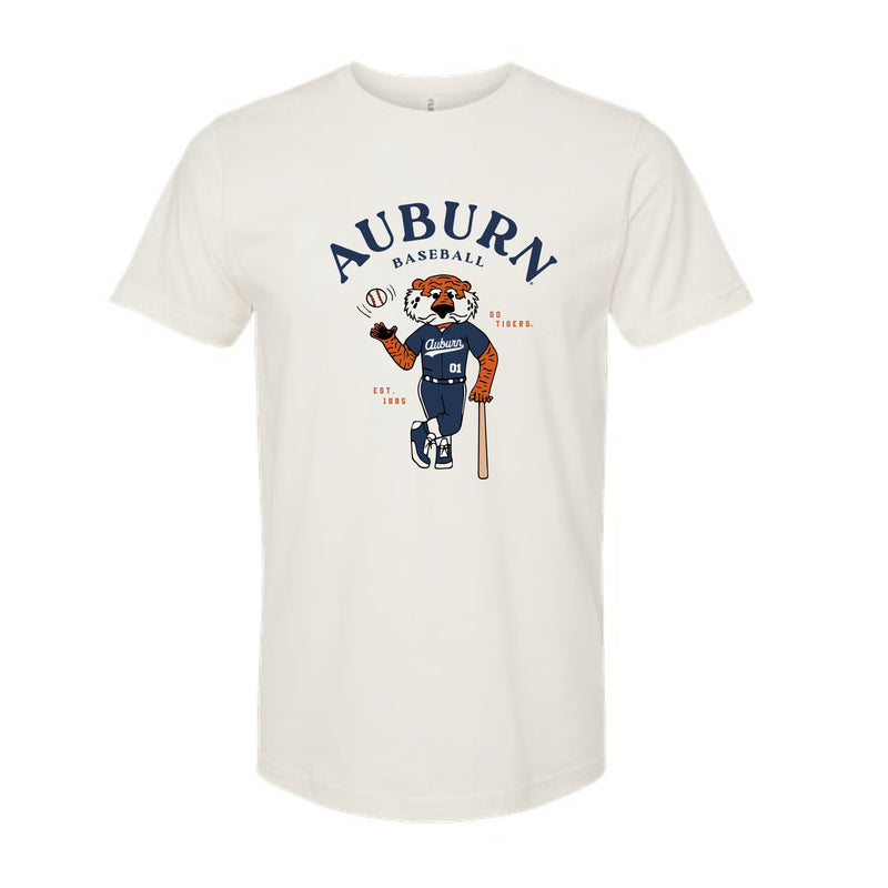 The Aubie Baseball Player | Vintage White Oversized Tee