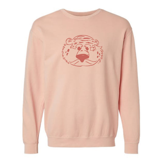 The Aubie Head Outline | Peachy Crewneck Sweatshirt