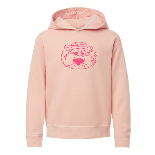 The Aubie Head Outline | Youth Peachy Hooded Sweatshirt