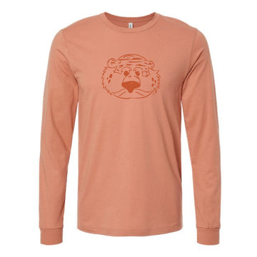 The Aubie Head Outline | Terracotta Long Sleeve Tee