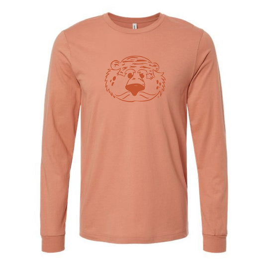The Aubie Head Outline | Terracotta Long Sleeve Tee