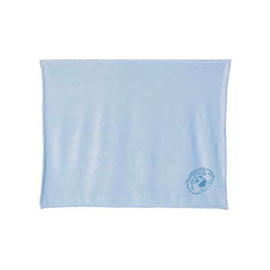 The Aubie Head Outline | Embroidered Baby Blue Blanket