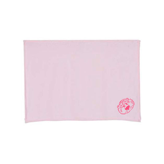 The Aubie Head Outline | Embroidered Baby Pink Blanket