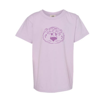 The Aubie Head Outline | Youth Orchid Tee