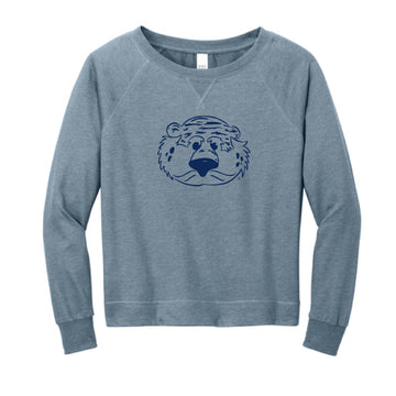The Aubie Head Outline | Flint Blue Heather Long Sleeve