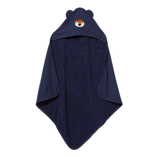 The Aubie Head | Baby Navy Hooded Towel