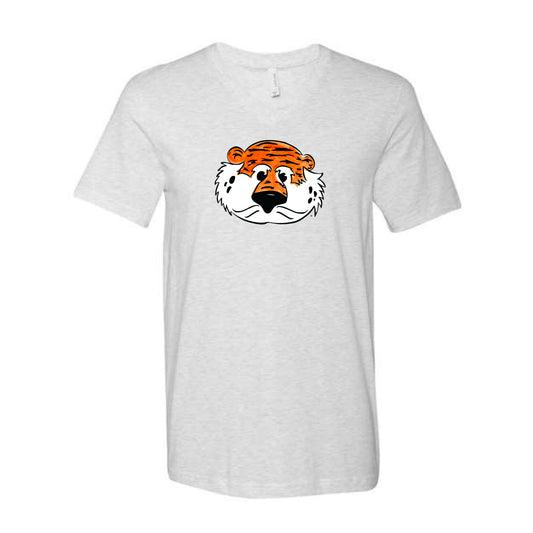The Aubie Head | Ash V-Neck Tee