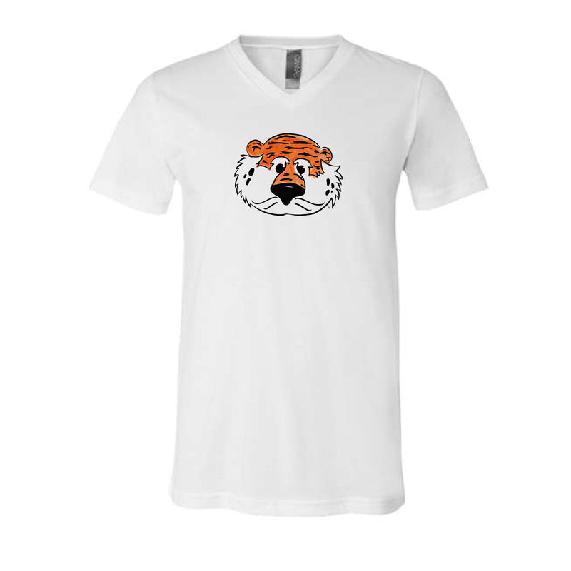 The Aubie Head | White V-Neck Tee