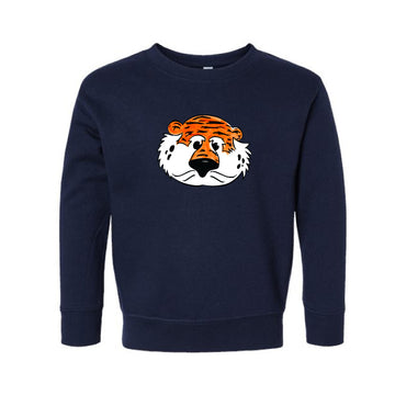 The Aubie Head | Toddler Navy Crewneck Sweatshirt