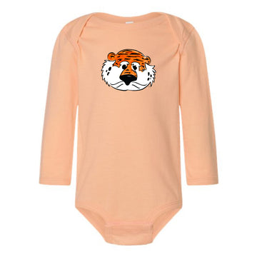 The Aubie Head | Baby Peachy Long Sleeve Onesie