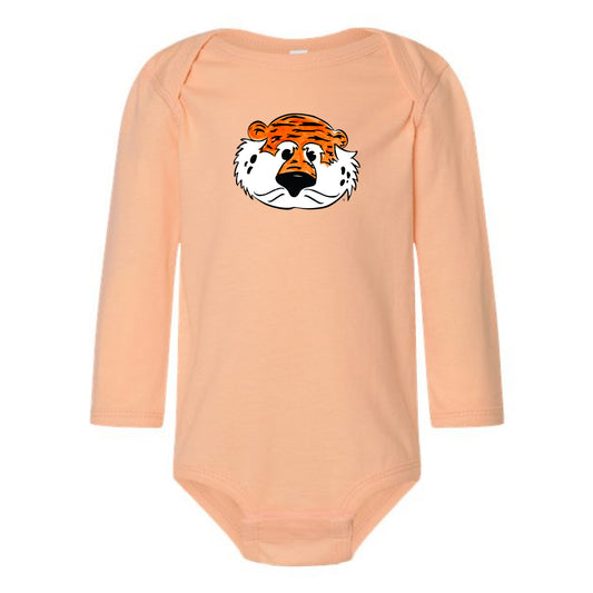 The Aubie Head | Baby Peachy Long Sleeve Onesie