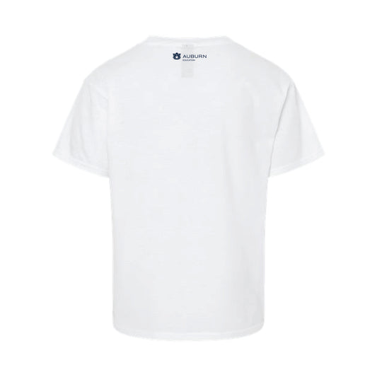 The Aubie Loves Exercise | Youth White Tee