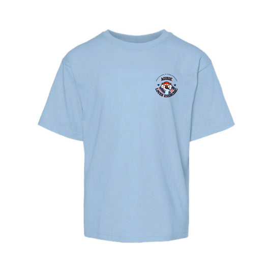 The Aubie Loves Exercise | Youth Light Blue