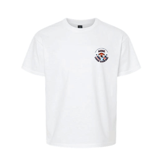 The Aubie Loves Exercise | Youth White Tee