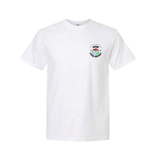The Aubie Loves History | Adult White Tee