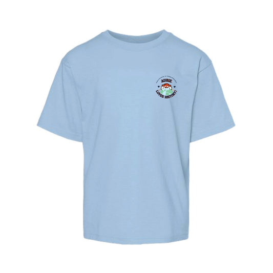 The Aubie Loves History | Youth Light Blue Tee