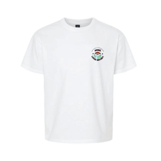 The Aubie Loves History | Youth White Tee