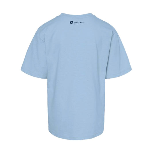 The Aubie Loves Music | Youth Light Blue Tee