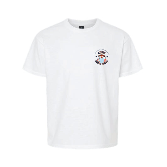 The Aubie Loves Music | Youth White Tee