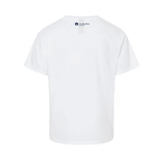 The Aubie Loves Reading | Youth White Tee