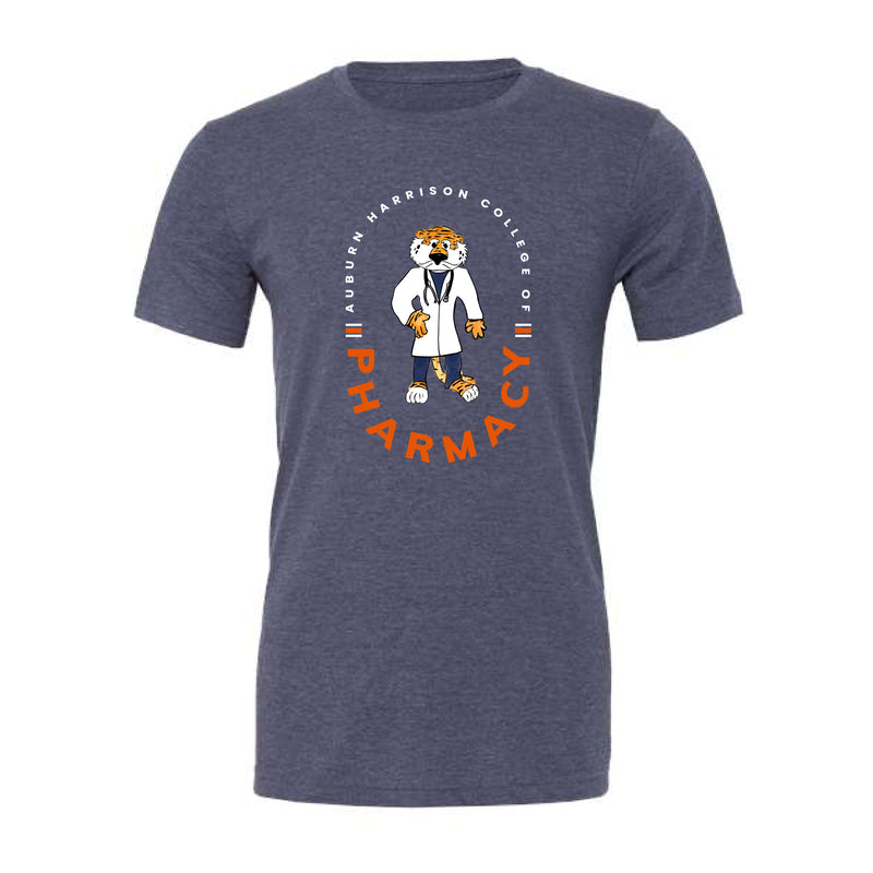 The Aubie Pharmacy Circle | Adult Heather Navy Tee