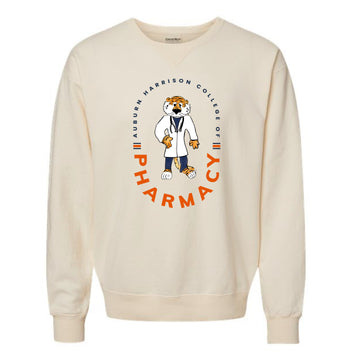 The Aubie Pharmacy Circle | Adult Parchment Crewneck Sweatshirt