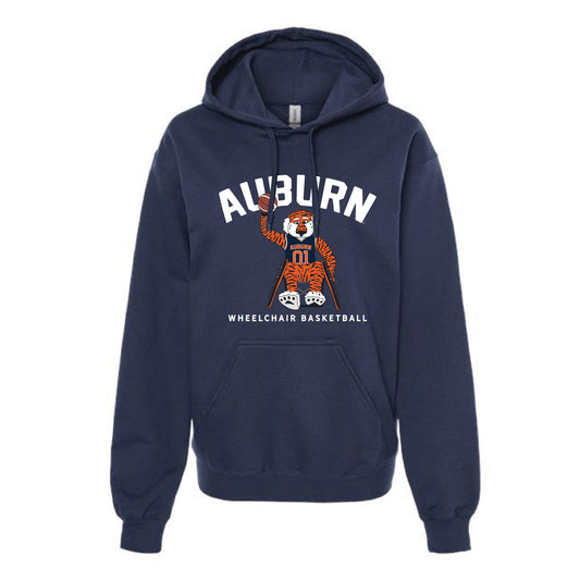 The Aubie Wheelchair Basketball | Adult Navy Hoodie