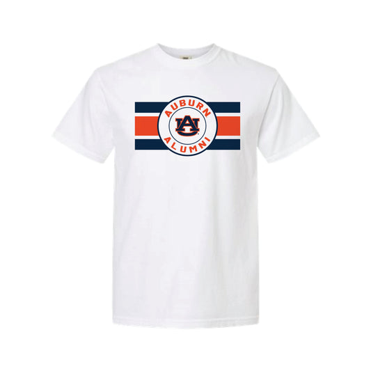 The Auburn Alumni Stripes | White Tee