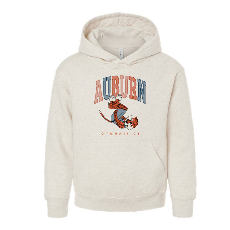 The Auburn Arch Front Tuck Aubie | Youth Natural Heather Hoodie