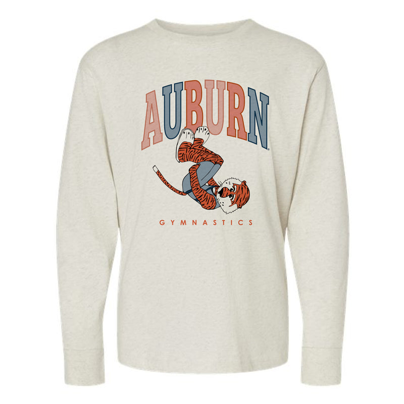 The Auburn Arch Front Tuck Aubie | Youth Natural Heather Long Sleeve