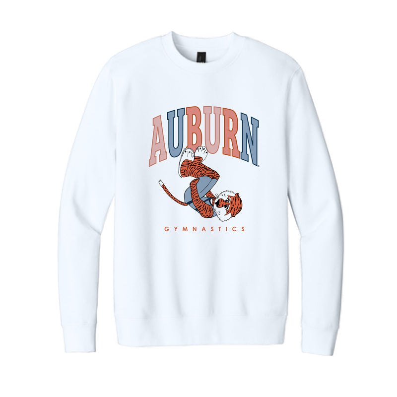 The Auburn Arch Front Tuck Aubie | Adult White Sweatshirt