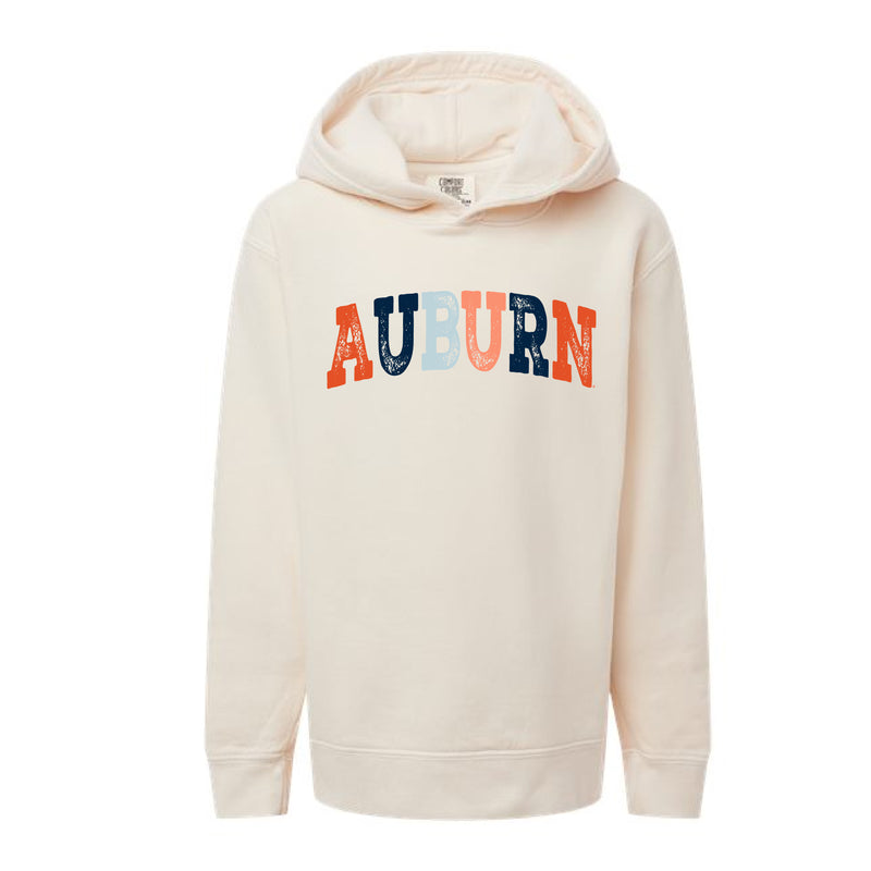The Auburn Arch Multi | Youth Ivory Hooded Sweatshirt